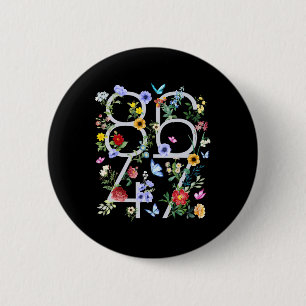 Badge Rond 5 Cm Retro 8647 Trump subtil 86 47 Floral Boho Style