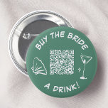 Badge Rond 5 Cm Retro Acheter La Mariée Un Bouton À Boire Venmo<br><div class="desc">Ce design de bouton fantaisiste comprend un message amusant "Achetez une boisson à la mariée !", un verre à cocktail élégant et un code QR pratique pour un don facile. Parfait pour les fêtes de bachelorette ou les douches nuptiales, ce bouton vert ajoute une touche d'amusement et d'excitation à toute...</div>