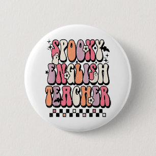 Badge Rond 5 Cm Retro Anglais Éffrayant Enseignant Funny Grammar E