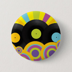 Badge Rond 5 Cm Rétro arrière - plan de partie