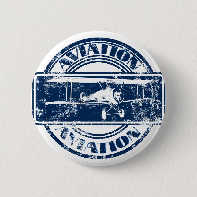 Badge Rond 5 Cm Rétro art d'aviation (Devant)