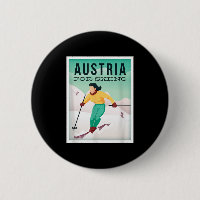 Retro Autriche Ski Motif Avec Ski Et Pôles De Ski