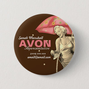 Badge Rond 5 Cm Retro Avon Représentant