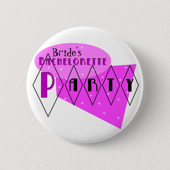Badge Rond 5 Cm Rétro Bachelorette Pin de coutume de rose de (Devant)