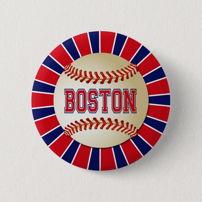 BADGE ROND 5 CM RÉTRO BASE-BALL DE BOSTON (Devant)