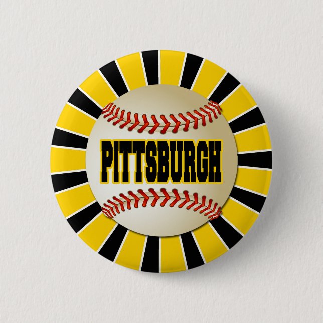 BADGE ROND 5 CM RÉTRO BASE-BALL DE PITTSBURGH (Devant)