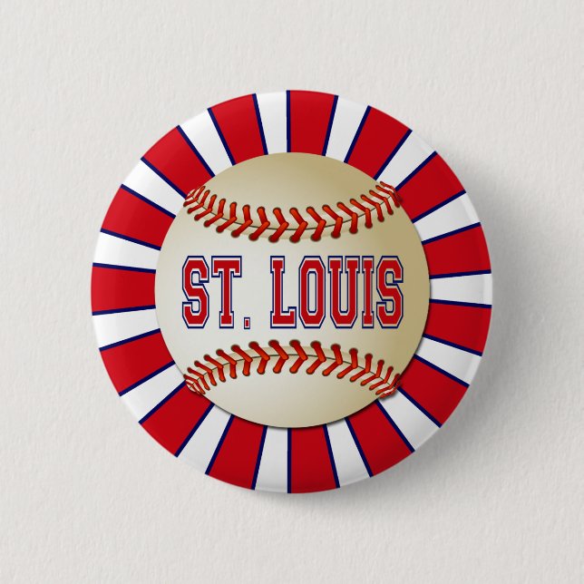 BADGE ROND 5 CM RÉTRO BASE-BALL DE ST LOUIS (Devant)