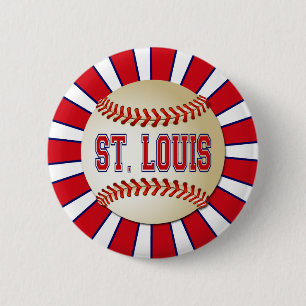 BADGE ROND 5 CM RÉTRO BASE-BALL DE ST LOUIS