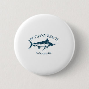 Badge Rond 5 Cm Retro Bethany Beach Delaware Pêche Vintage Boati