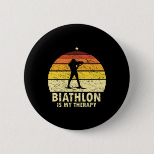 Badge Rond 5 Cm Retro Biathlon Wintersport Ski de fond Sh