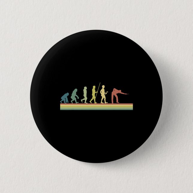 Badge Rond 5 Cm Retro Billiards Human Evolution Lover Pool Cadeau  (Devant)