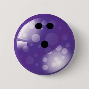 BADGE ROND 5 CM RÉTRO BOULE DE BOWLING POURPRE
