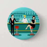 Rétro bouton de couples de salon de cocktail