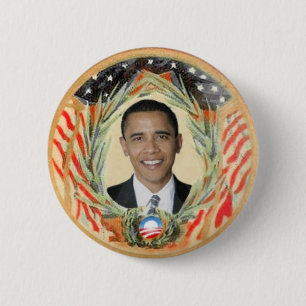 Badge Rond 5 Cm Rétro bouton de style d'Obama