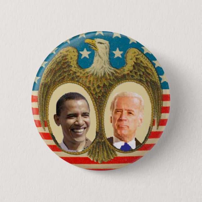 Badge Rond 5 Cm Rétro bouton d'Obama Biden (Devant)