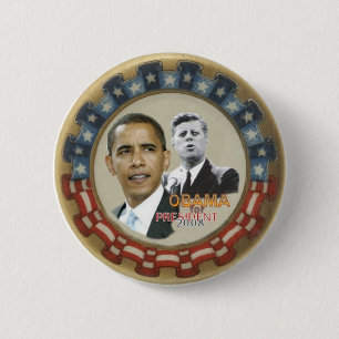 Badge Rond 5 Cm Rétro bouton d'Obama/JFK