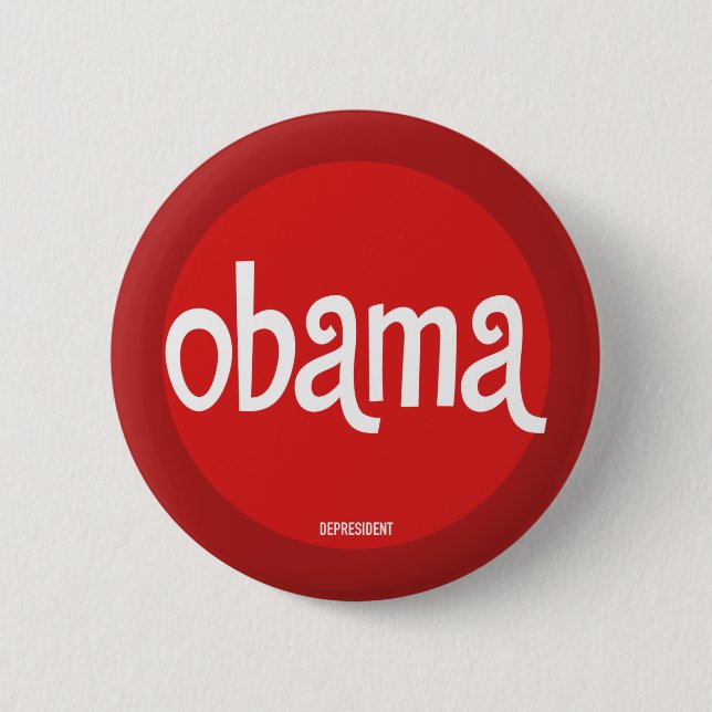 Badge Rond 5 Cm Rétro bouton rouge d'Obama (Devant)