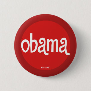 Badge Rond 5 Cm Rétro bouton rouge d'Obama
