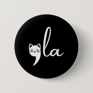 Badge Rond 5 Cm Retro Cat Comma La Kamala Harris Pour Président 20