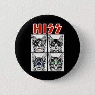 Badge Rond 5 Cm Retro Cat Rock Music Concert Band Men Kids Women F