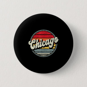 Badge Rond 5 Cm Retro Chicago Home Cool d'État les années 70 Style