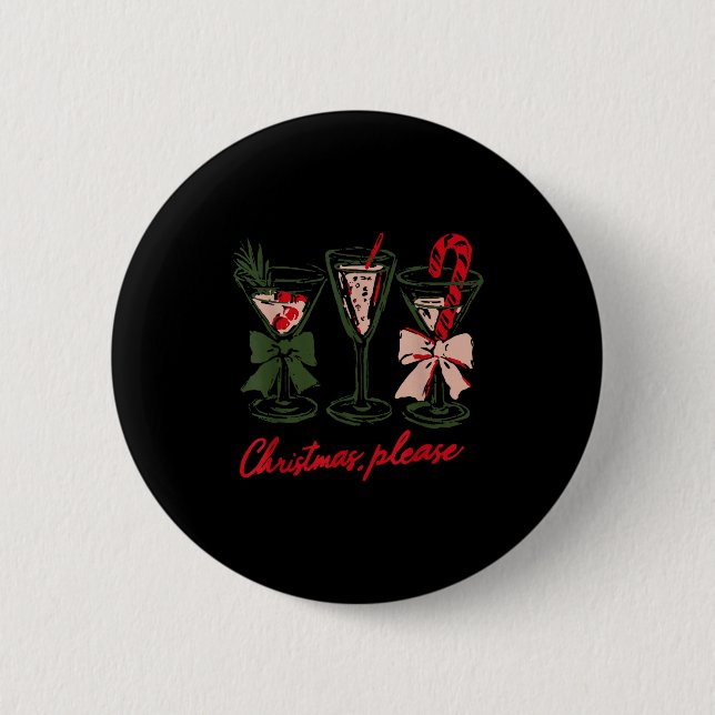 Badge Rond 5 Cm Retro Christmas Please Retro Festive Tail Coquette (Devant)