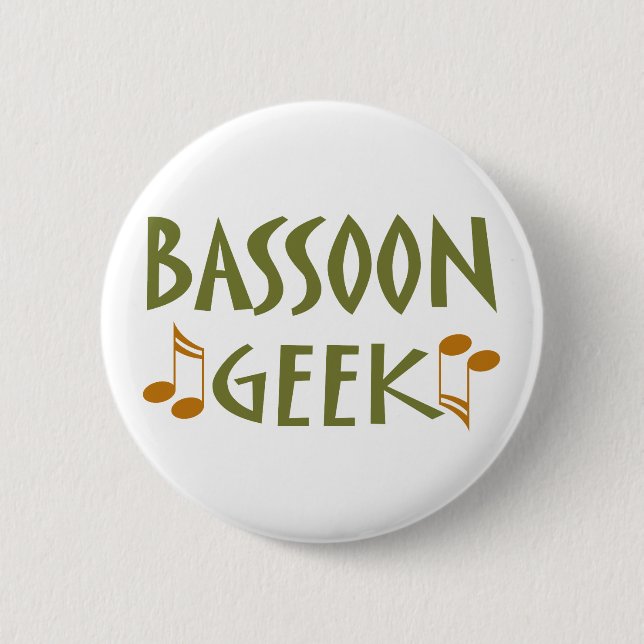 Badge Rond 5 Cm Rétro conception de geek de basson (Devant)