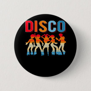 Badge Rond 5 Cm Retro Disco Dancing Girls les années 70 danseuse 