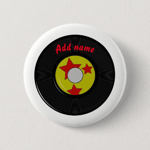Badge Rond 5 Cm Rétro disque de vinyle
