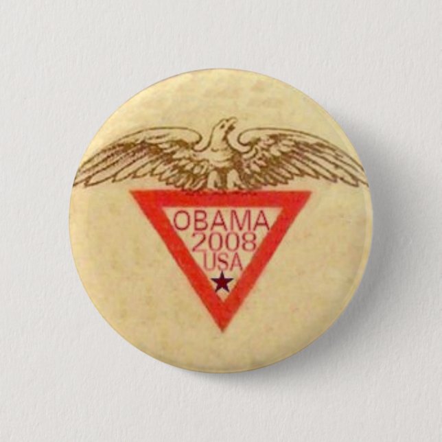 Badge Rond 5 Cm Rétro Eagle bouton d'Obama (Devant)