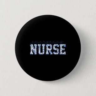 Badge Rond 5 Cm Retro Emergency Department Coquette Bows Er Nurse