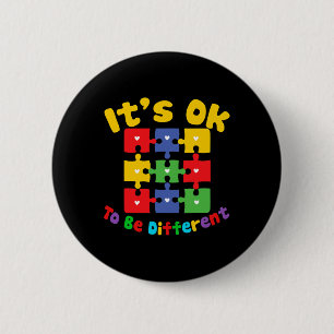 Badge Rond 5 Cm Retro En Avril Nous Portons Blue Puzzle Autism Awa