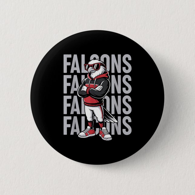 Badge Rond 5 Cm Retro Falcon Gift For Men Women Boys Girls Kids  (Devant)