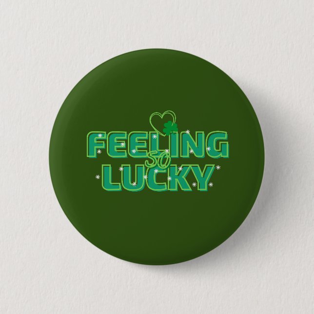 Badge Rond 5 Cm Retro Feeling Lucky St Patrick's Day (Devant)