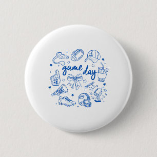 Badge Rond 5 Cm Retro Funny Jeu Jour Football Doodles Cute Touchdo