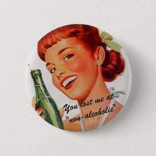 Badge Rond 5 Cm Retro Girl Soda Advert Drôle Slogan