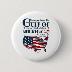 Badge Rond 5 Cm Rétro golfe des États-Unis d'Amérique drôle golfe