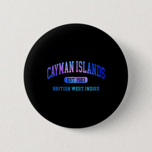 Badge Rond 5 Cm Rétro Grand Cayman Islands Texte d'arche coloré So