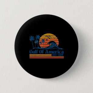 Badge Rond 5 Cm Retro Gulf Of Usa America 2025 Drôle Trump