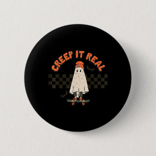 Badge Rond 5 Cm Retro Halloween Creep it real Ghost Boy Fall Seaso