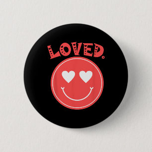 Badge Rond 5 Cm Retro Happy Face Coeur Aimé Tee Smile Face Uni