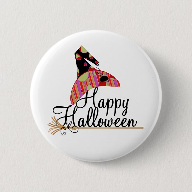 Badge Rond 5 Cm Retro Happy Halloween (Devant)
