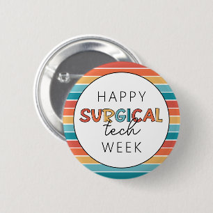 Badge Rond 5 Cm Retro Happy Surgy Tech Week