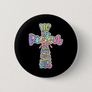 Badge Rond 5 Cm Rétro Il Est Ressuscité Croix Pâques Résurrection