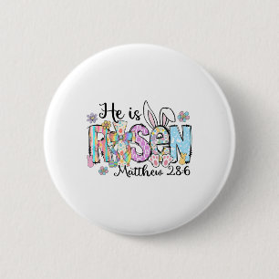 Badge Rond 5 Cm Retro Il Est Ressuscité Lapin de Pâques Lapin Chré