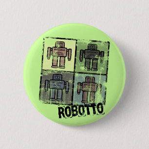 Badge Rond 5 Cm rétro insigne de robotto