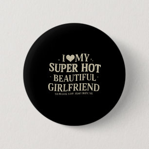 Badge Rond 5 Cm Rétro J'aime ma super belle copine sexy Val