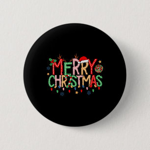 Badge Rond 5 Cm Retro Joyeux Noël 2024 Famille Correspondant Xmas
