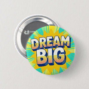 Badge Rond 5 Cm Rétro lettrage rêve grand texte