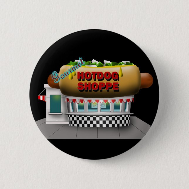 Badge Rond 5 Cm Rétro magasin de hot-dog (Devant)